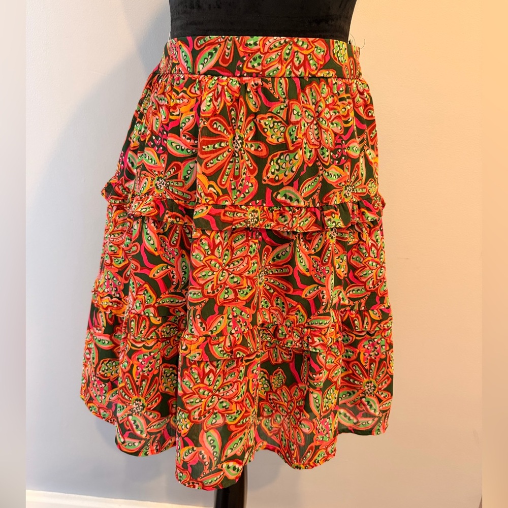 J. Crew Vibrant Floral Skirt
